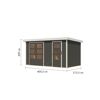 Metall-Holzgartenhaus 'Antaris B' Fichtenholz terragrau Metall weiß 400,5 x 209 x 213,5 cm