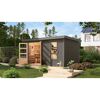 Metall-Holzgartenhaus 'Antaris B' Fichtenholz terragrau Metall graualuminium 400,5 x 209 x 213,5 cm