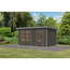 Metall-Holzgartenhaus 'Antaris B' Fichtenholz terragrau Metall graualuminium 400,5 x 209 x 213,5 cm