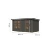 Metall-Holzgartenhaus 'Antaris B' Fichtenholz terragrau Metall graualuminium 400,5 x 209 x 213,5 cm