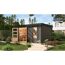 Metall-Holzgartenhaus 'Antaris B' Fichtenholz terragrau Metall anthrazit 400,5 x 209 x 213,5 cm