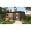 Metall-Holzgartenhaus 'Antaris B' Fichtenholz terragrau Metall anthrazit 400,5 x 209 x 213,5 cm