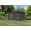 Metall-Holzgartenhaus 'Antaris B' Fichtenholz terragrau Metall anthrazit 400,5 x 209 x 213,5 cm