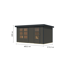 Metall-Holzgartenhaus 'Antaris B' Fichtenholz terragrau Metall anthrazit 400,5 x 209 x 213,5 cm