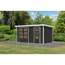 Metall-Holzgartenhaus 'Antaris C' Fichtenholz anthrazit Metall weiß 400,5 x 209 x 213,5 cm