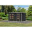 Metall-Holzgartenhaus 'Antaris C' Fichtenholz anthrazit Metall graualuminium 400,5 x 209 x 213,5 cm