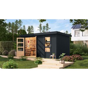 Metall-Holzgartenhaus 'Antaris C' Fichtenholz anthrazit Metall anthrazit 400,5 x 209 x 213,5 cm