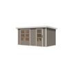 Metall-Holzgartenhaus 'Antaris D' Fichtenholz wassegrau Metall weiß 400,5 x 209 x 213,5 cm