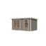 Metall-Holzgartenhaus 'Antaris D' Fichtenholz wassegrau Metall weiß 400,5 x 209 x 213,5 cm