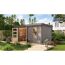 Metall-Holzgartenhaus 'Antaris D' Fichtenholz wassergrau Metall graualuminium 400,5 x 209 x 213,5 cm