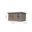 Metall-Holzgartenhaus 'Antaris D' Fichtenholz wassergrau Metall graualuminium 400,5 x 209 x 213,5 cm