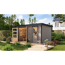 Metall-Holzgartenhaus 'Antaris D' Fichtenholz wassergrau Metall anthrazit 400,5 x 209 x 213,5 cm