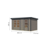 Metall-Holzgartenhaus 'Antaris D' Fichtenholz wassergrau Metall anthrazit 400,5 x 209 x 213,5 cm