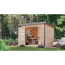 Metall-Holzgartenhaus 'Meteor  6 A' Fichtenholz naturbelassen Metall graualuminium 271 x 218,5 x 271 cm