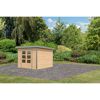 Metall-Holzgartenhaus 'Meteor  6 A' Fichtenholz naturbelassen Metall graualuminium 271 x 218,5 x 271 cm