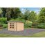 Metall-Holzgartenhaus 'Meteor  6 A' Fichtenholz naturbelassen Metall graualuminium 271 x 218,5 x 271 cm