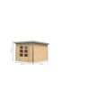 Metall-Holzgartenhaus 'Meteor  6 A' Fichtenholz naturbelassen Metall graualuminium 271 x 218,5 x 271 cm