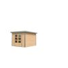 Metall-Holzgartenhaus 'Meteor  6 A' Fichtenholz naturbelassen Metall graualuminium 271 x 218,5 x 271 cm
