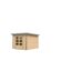 Metall-Holzgartenhaus 'Meteor  6 A' Fichtenholz naturbelassen Metall graualuminium 271 x 218,5 x 271 cm
