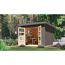 Metall-Holzgartenhaus 'Meteor 6 B' Fichtenholz terragrau Metall graualuminium 271 x 218,5 x 271 cm