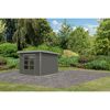 Metall-Holzgartenhaus 'Meteor 6 B' Fichtenholz terragrau Metall graualuminium 271 x 218,5 x 271 cm