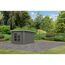 Metall-Holzgartenhaus 'Meteor 6 B' Fichtenholz terragrau Metall graualuminium 271 x 218,5 x 271 cm