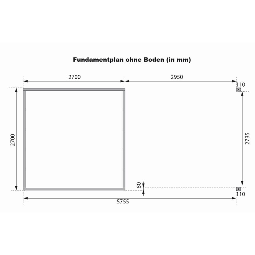 Metall-Holzgartenhaus-Set 'Meteor 6 A' naturbelassen / graualuminium 574 x 218,5 x 271 cm