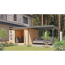 Metall-Holzgartenhaus-Set 'Meteor 6 A' naturbelassen / graualuminium 574 x 218,5 x 271 cm