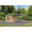 Metall-Holzgartenhaus-Set 'Meteor 6 A' naturbelassen / graualuminium 574 x 218,5 x 271 cm