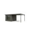 Metall-Holzgartenhaus-Set 'Meteor 6 B' Fichtenhoz terragrau Metall graualuminium 574 x 218,5 x 271 cm