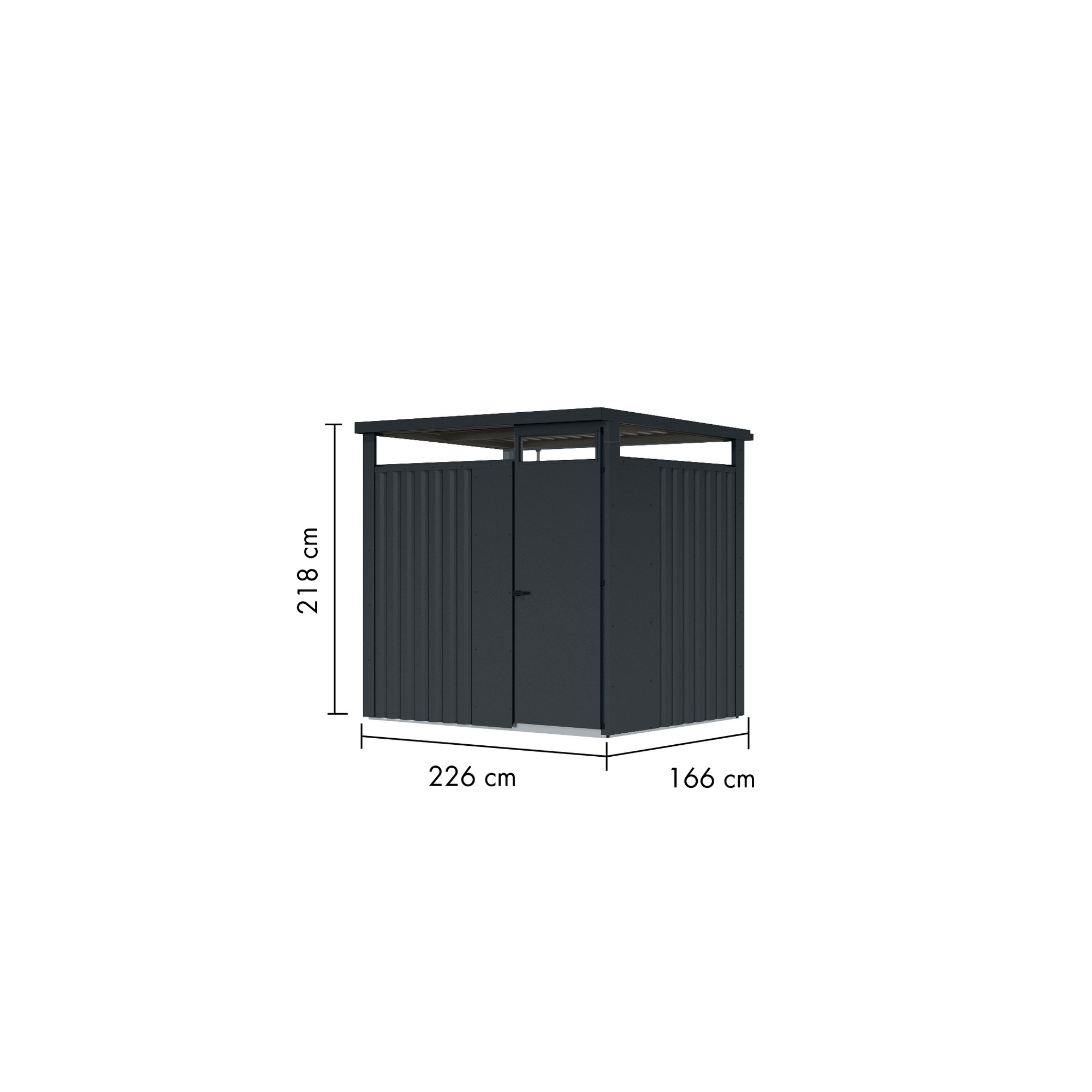 Metallgerätehaus 'Polaris 1,5' anthrazit 226 x 218 x 166 cm + product picture