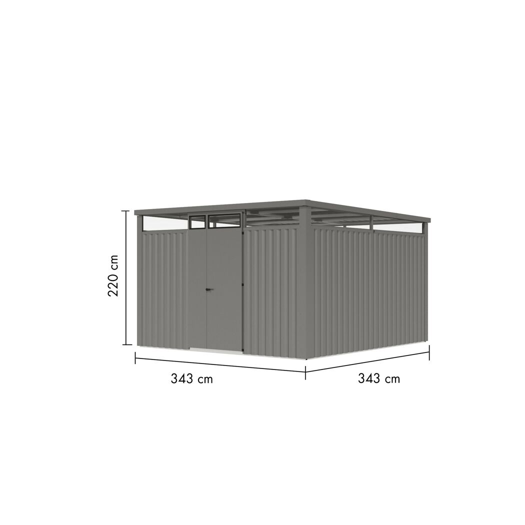 Metallgerätehaus 'Polaris 3,5' graualuminium 343 x 220 x 343 cm