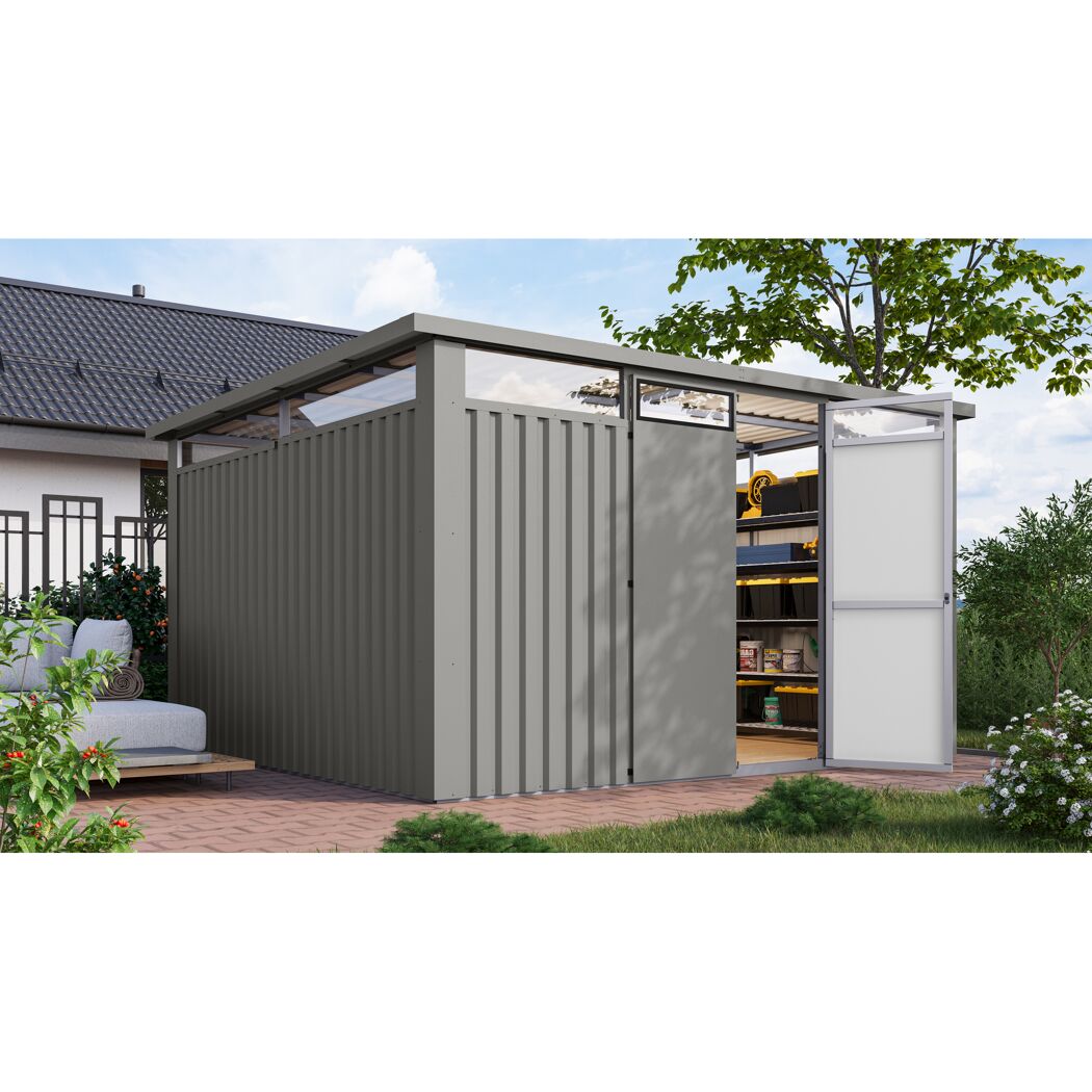 Metallgerätehaus 'Polaris 4' graualuminium 376 x 220 x 343 cm