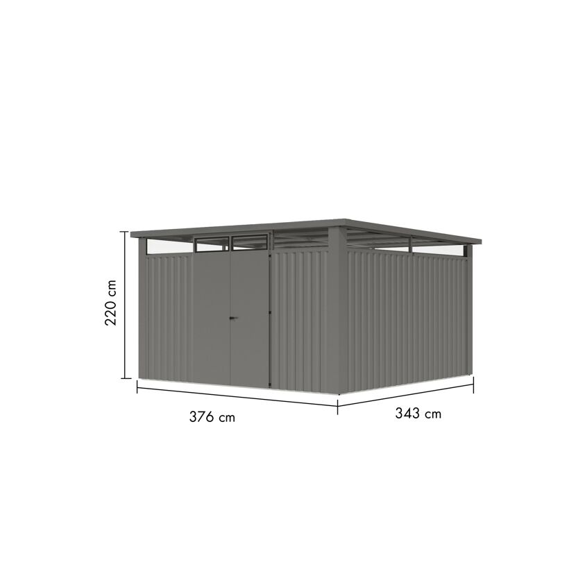 Metallgerätehaus 'Polaris 4' graualuminium 376 x 220 x 343 cm