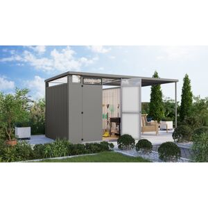 Metallgerätehaus-Set 'Polaris 2' graualuminium 448 x 218 x 229,5 cm