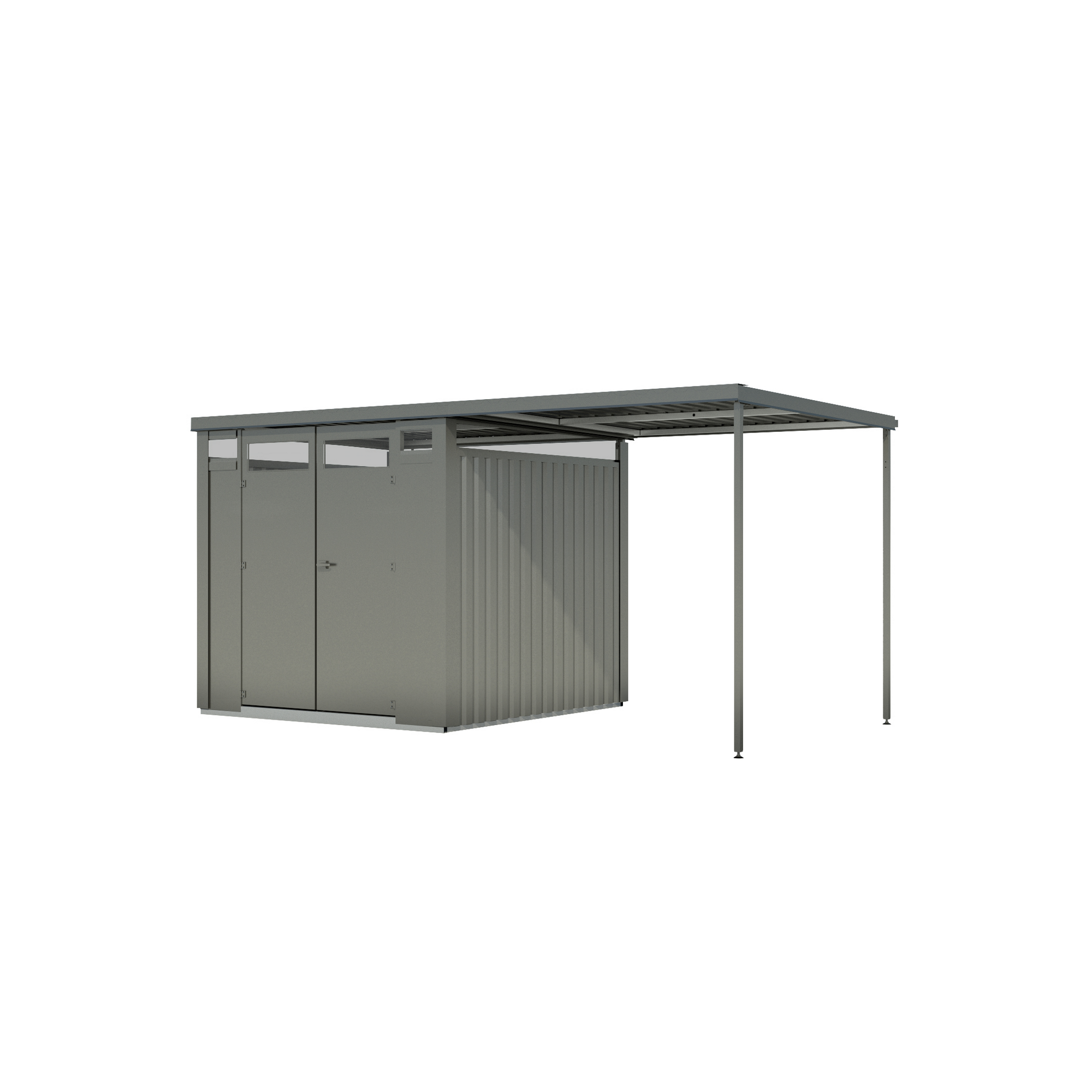 Metallgerätehaus-Set 'Polaris 2' graualuminium 448 x 218 x 229,5 cm + product picture