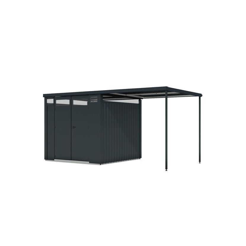 Metallgerätehaus-Set 'Polaris 2' anthrazit 448 x 218 x 229,5 cm