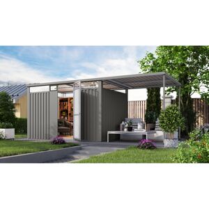 Metallgerätehaus-Set 'Polaris 3' graualuminium 559 x 218 x 232 cm