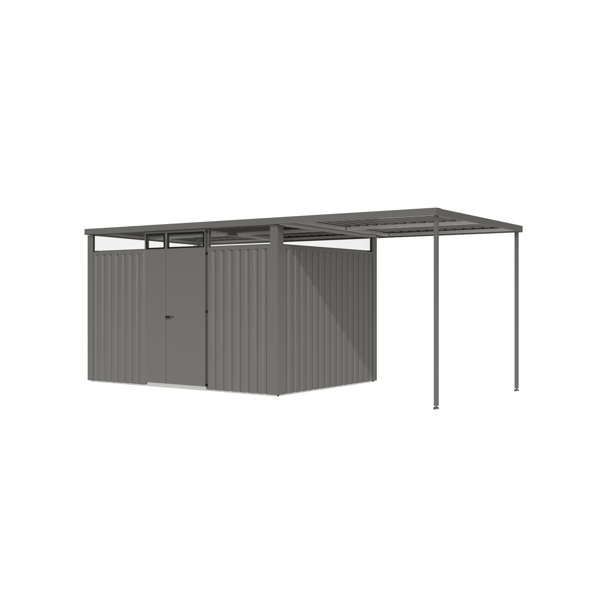 Metallgerätehaus-Set 'Polaris 3' graualuminium 559 x 218 x 232 cm + product picture