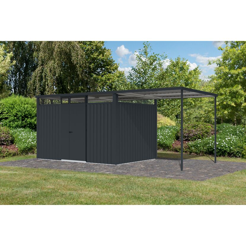 Metallgerätehaus-Set 'Polaris 3' anthrazit 559 x 218 x 232 cm