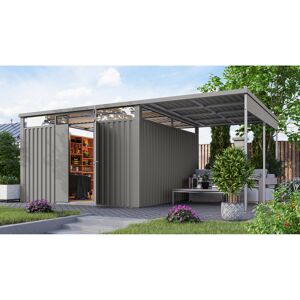 Metallgerätehaus-Set 'Polaris 3,5' graualuminium 560 x 220 x 343 cm