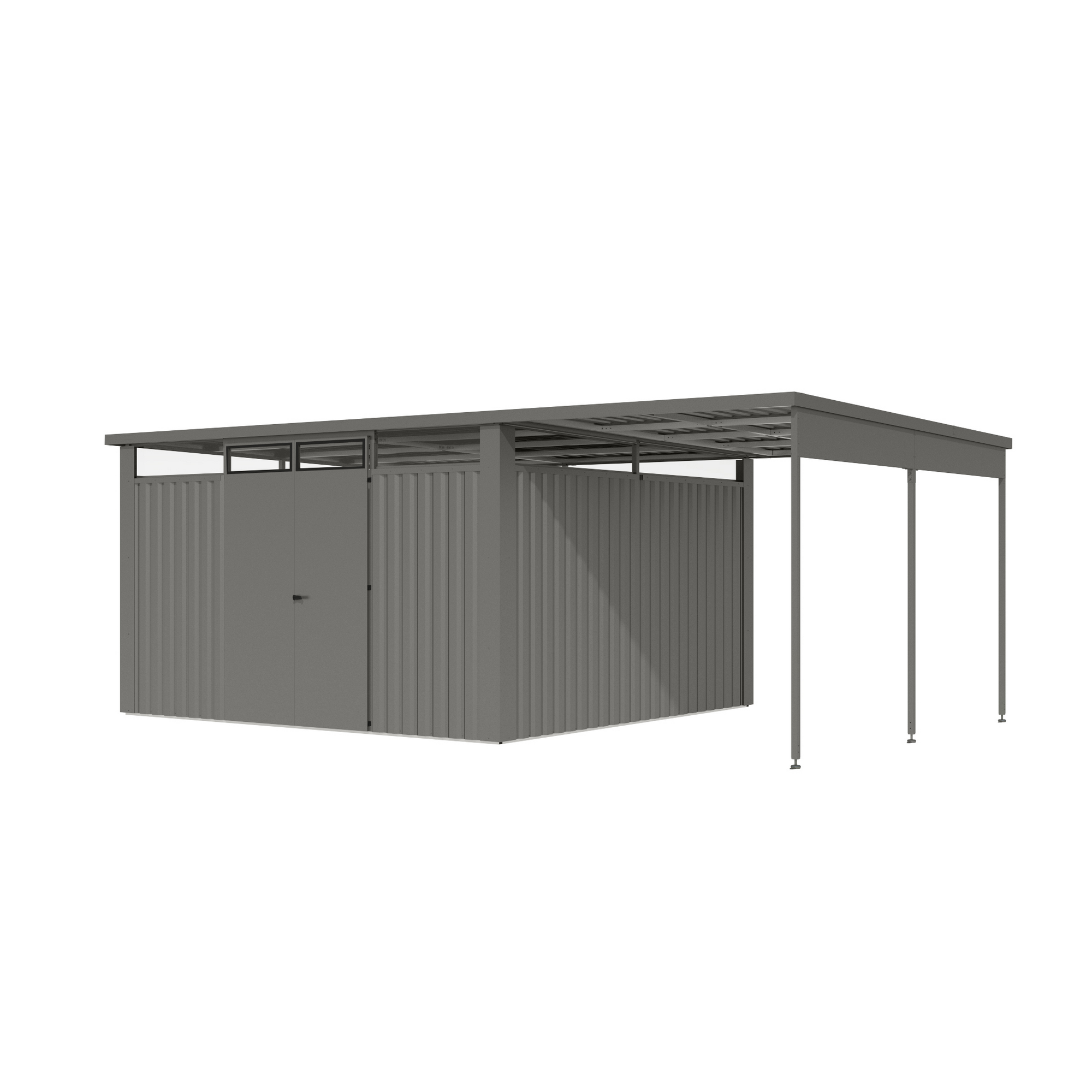 Metallgerätehaus-Set 'Polaris 4' graualuminium 594 x 220 x 343 cm + product picture