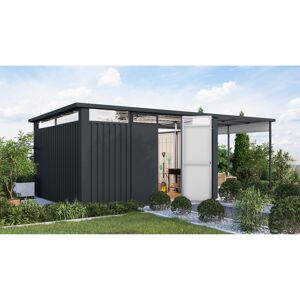 Metallgerätehaus-Set 'Polaris' anthrazit 594 x 220 x 343 cm