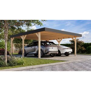 Doppelcarport 'Elmo 1' Fichtenholz naturbelassen 558 x 246,5 x 576,5 cm