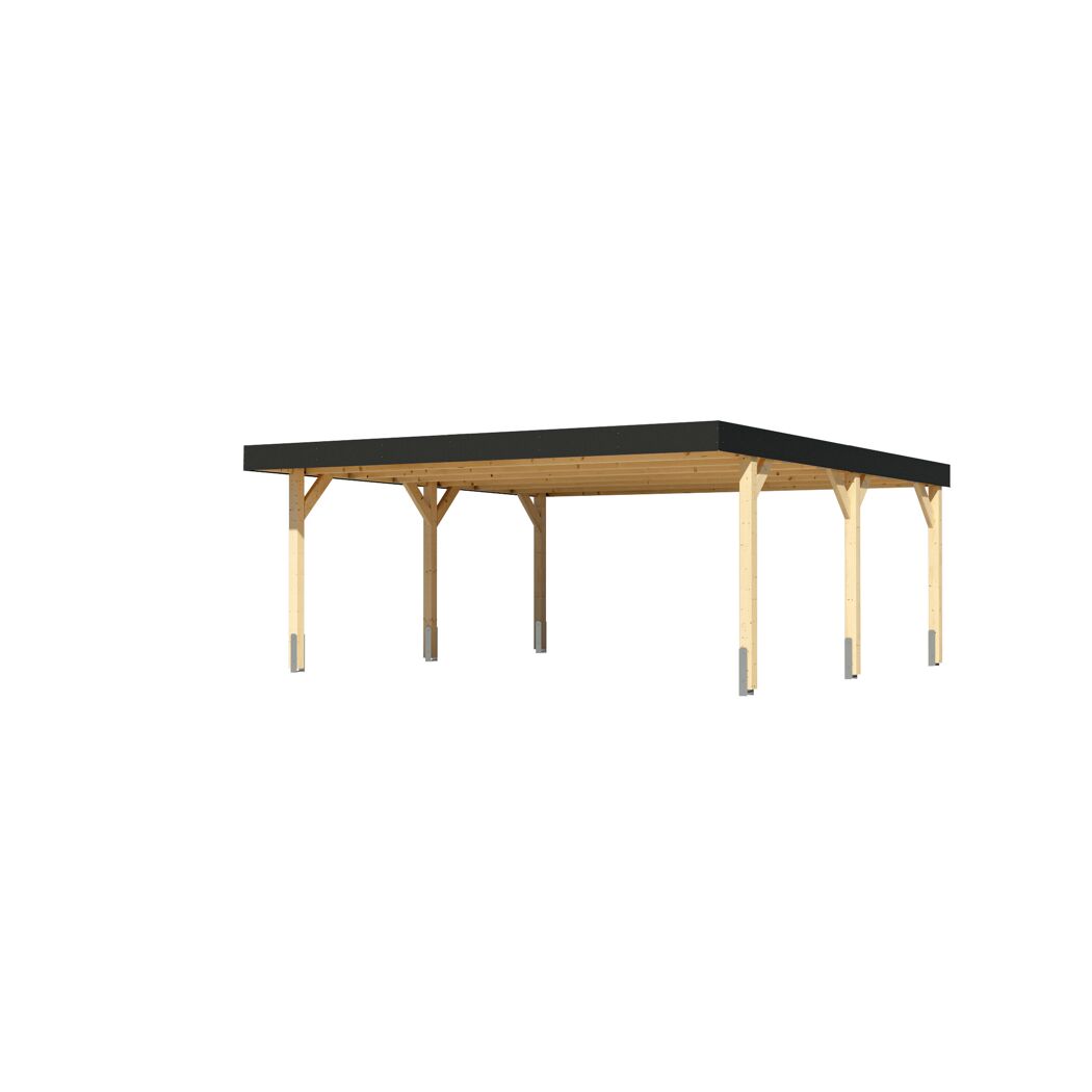 Doppelcarport 'Elmo 1' Leimholz naturbelassen 558 x 246,5 x 576,5 cm