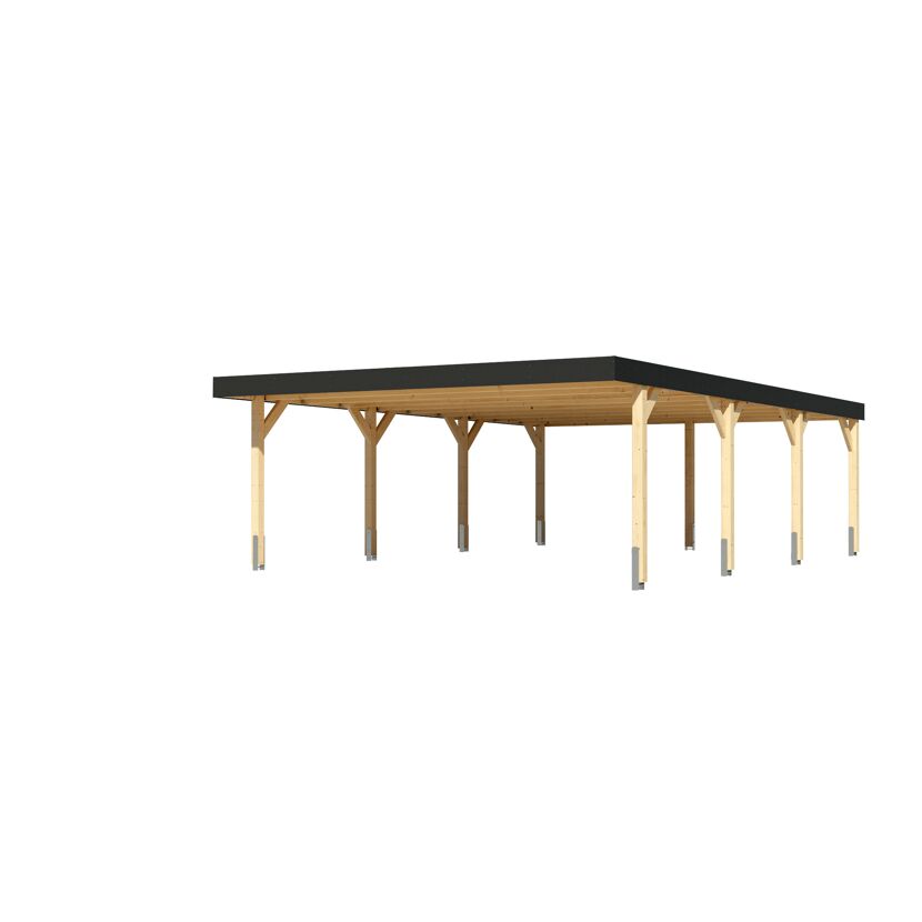 Doppelcarport 'Elmo 2' Leimholz naturbelassen 558 x 246,5 x 813 cm