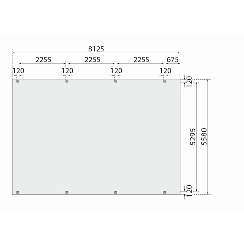 Doppelcarport 'Elmo 2' Leimholz naturbelassen 558 x 246,5 x 813 cm