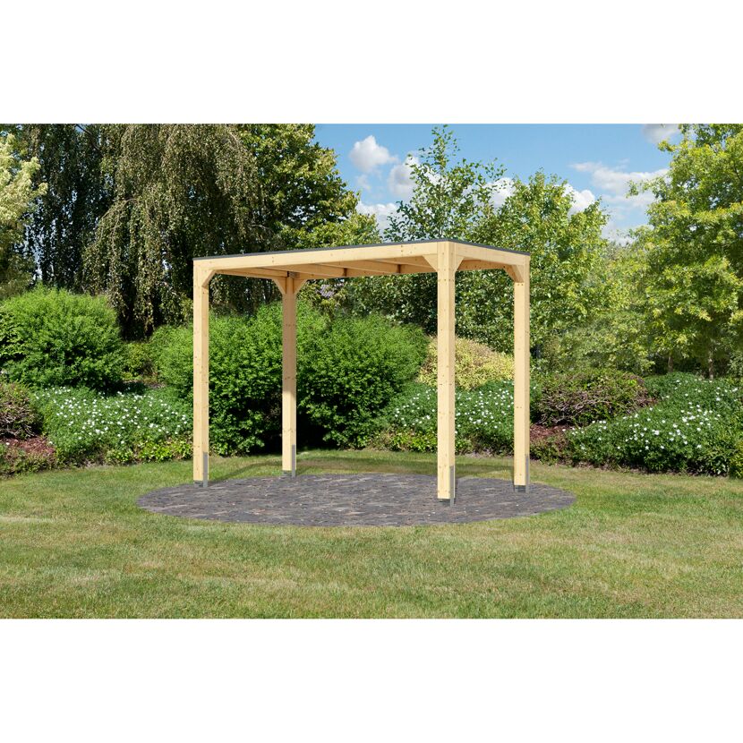 Pavillon 'Mingo halb' Fichtenholz naturbelassen 320 x 239 x 160 cm
