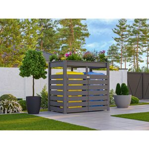 Mülltonnenbox '2' Fichtenholz terragrau 238 x 143 x 88 cm