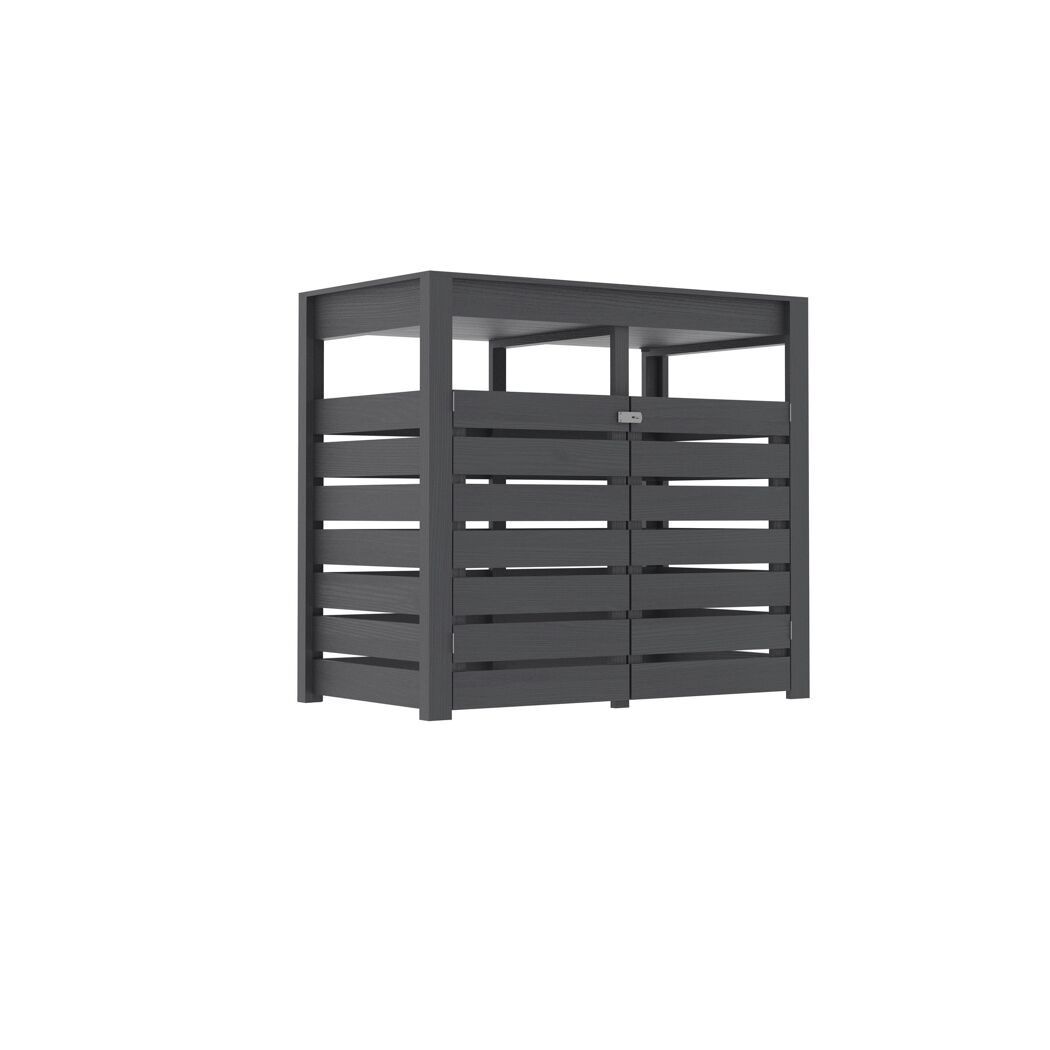 Mülltonnenbox '2' Fichtenholz terragrau 238 x 143 x 88 cm